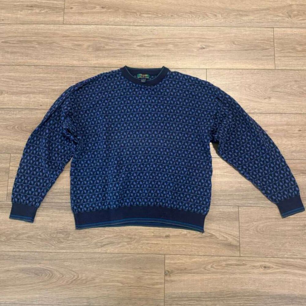 Vintage 90s Colours by Alexander Julian 3D Geometric Knit Sweater